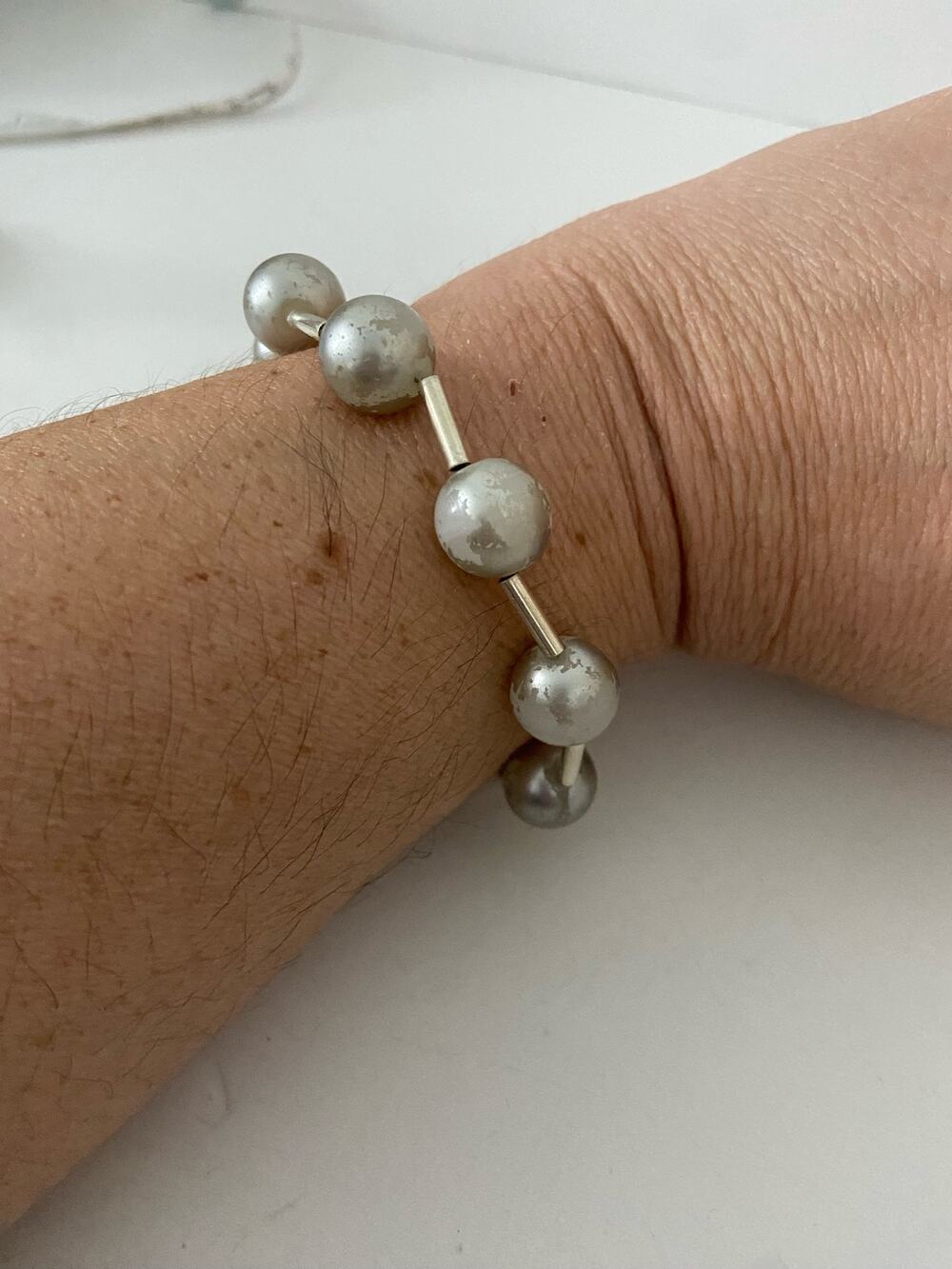 bead bracelet with sterling silver clasp